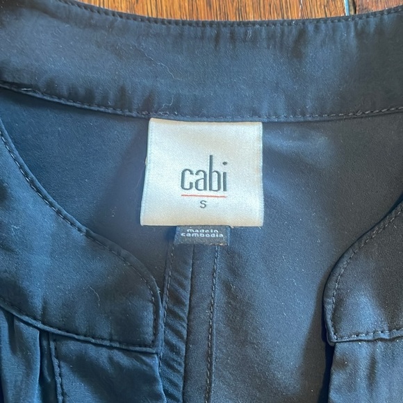 Cabi Lyric Blouse Top Small Black Convertible sleeves Small Modal button down - Picture 4 of 7